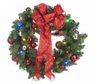 BethlehemLights BatteryOperated 24 Ornament Wreath with Timer