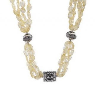   Artisan Crafted Mughal Dancer Gemstone Bead 20 Necklace —
