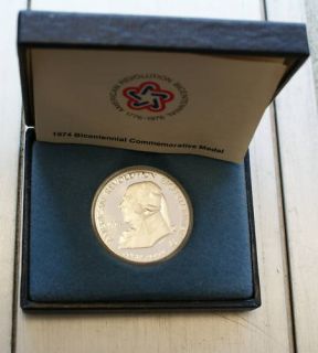 1974 John Adams Silver Bicentennial Proof Coin Medal