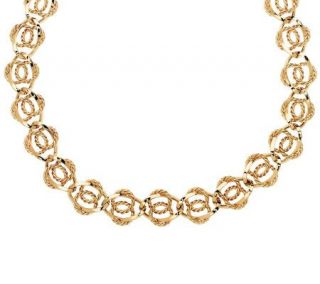 20 Bold Textured and Polished Link Necklace 14K Gold, 27.6g
