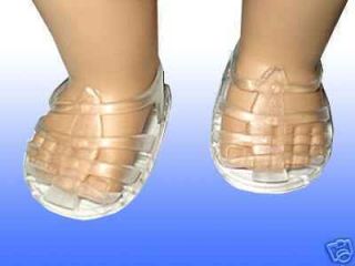Clear Jelly Shoes Sandals Fit 18 American Girl Doll Slip on Jellies