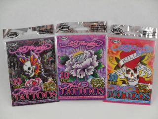 Cool Deal 3 Ed Hardy Nail Tattoos Multi Pack Designs