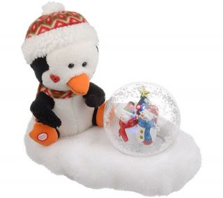 Mini Light Up Snow Globe with Music and Animated Plush Character