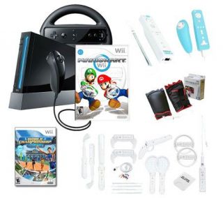 Wii Game Bundle  Mario Kart, Athletic Game, Wheel, Accessories