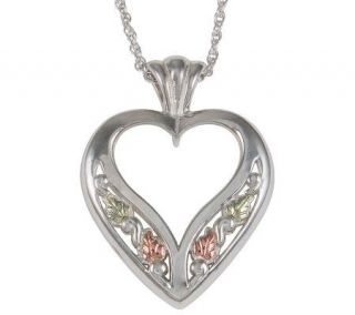 Black Hills Open Heart Pendant with Chain, Sterling/12K Gold