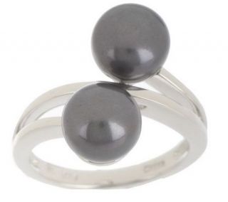 Honora Sterling Cultured Pearl 8mm Button Crossover Ring —