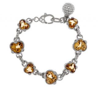 Judith Ripka Sterling Heart & Gemstone 12.50cttw 6 3/4 Bracelet