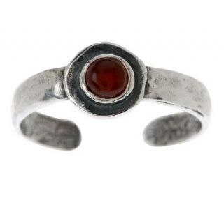 Or Paz Sterling Gemstone Textured Toe Ring —
