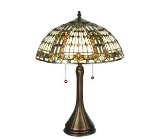 Tiffany Style Fleur de lis Table Lamp —