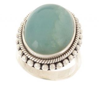 Artisan Crafted Sterling Milky Aquamarine Ring —