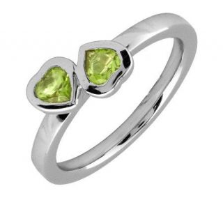 Simply Stacks Sterling & Peridot Double Heart Ring   J299339