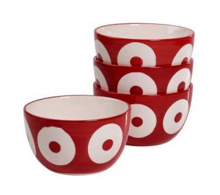 Tabletops Gallery Set of 4 6 Cereal Bowls   LeBlanca Red   K299034
