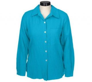 Susan Graver Solid Gauze Long Sleeve Big Shirt   A05039