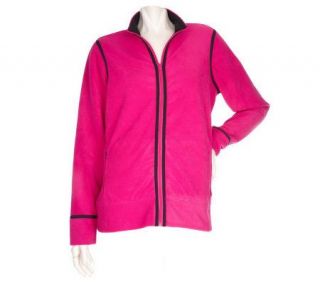 Sport Savvy Zip Front Fleece Jacket with Contrast Piping —