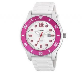 Casio Womens Sport Glitter Accent Dial Watch with Resin Band