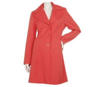 TowerCollection by London Fog Water Resistant Coat with Pleated Back 