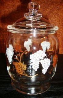  Jar Lid White Grapes Gold Leaves Apothecary Candy Jam Condiments Weed