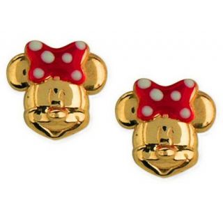 Disney Choice of Mickey or Minnie Mouse Stud Earrings,14K Gold 