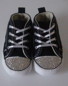 Black Baby Convers Featuring Clear Swarovski Cystals Toddler Kids
