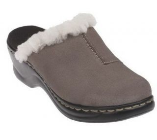 Clarks Bendables Lexi Carousel Suede Clogs w/ Shearling —
