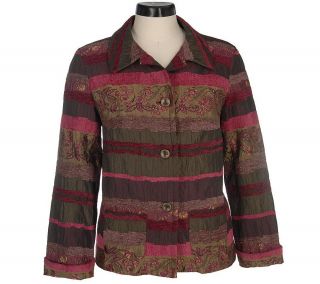 Susan Graver Novelty Jacquard Stripe Jacket —