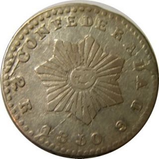  Elf Argentina Cordoba 2 Reales 1850 Silver Sun