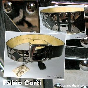 Fabio Corti Italian Designer Rocking Leather Belt XL