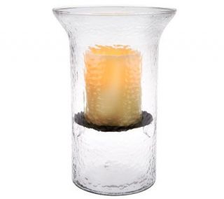 Home Reflections 12 Fillable Glass Hurricane Candle & Timer
