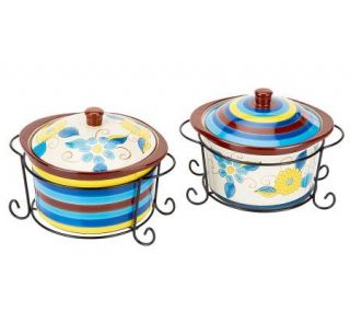 Temp tations Compliments Set of 2 1 quart Round Nested Bakers
