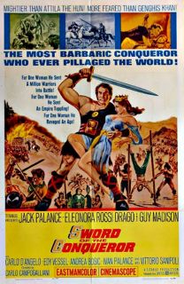 Sword of The Conqueror 1962 Stunning Jack Palance Muscleman 1 Sheet