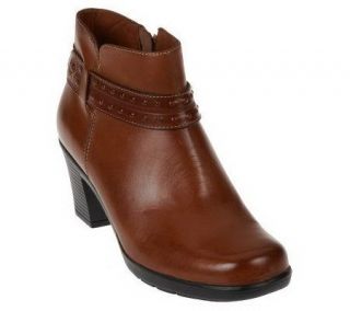 Clarks Bendables Dream Belle Leather Ankle Boots w/ Strap —