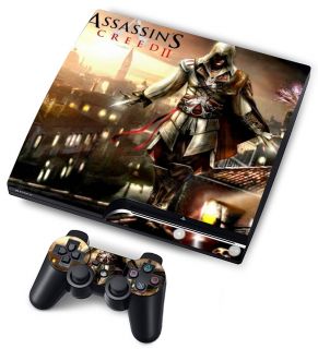 Sony PS3 Slim Console Protector Vinyl Skin Assassins Creed 2