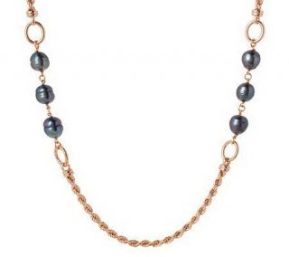 Honora 36 10.0mm Cultured FreshwaterPearl Bronze Rope StationNecklace 
