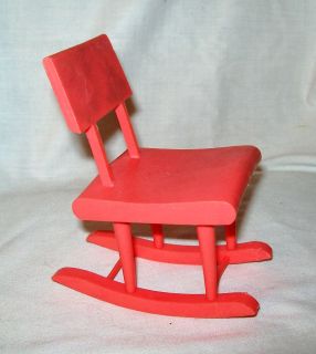 Vintage Pink Salmon Colored Plastic Doll Rocker 4 ¾ High not Perfect