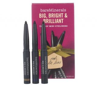 bareMinerals Big, Bright and Brilliant Eyeliner 3 pc Collection