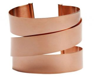 Bronzo Italia Average Bold Polished Wrap Design Cuff Bracelet