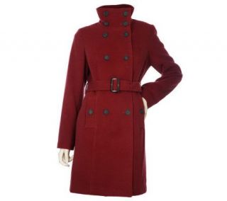 Isaac Mizrahi Live Double Breasted Trench Coat   A212342