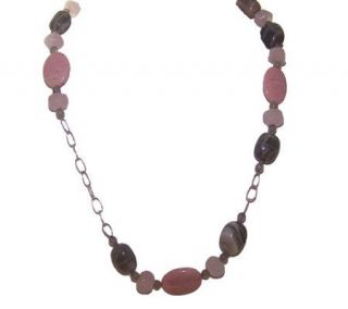 HUEtopia Sterling Shades of Pink and Gray Adjustable Necklace 