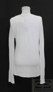 Firma White Cotton Tie Neck Long Sleeve Top Size 42 New