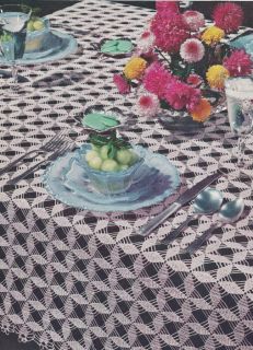 Vintage Crochet Pattern Sun Valley Tablecloth Motif