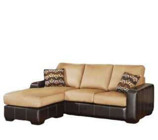 Demi Microfiber & Leather Bycast Chaise Sectional —