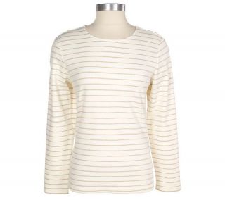 Sport Savvy Stretch Striped Heathered Long Sleeve T shirt —