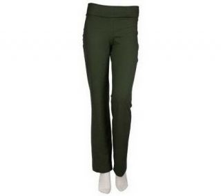 Women with Control Comfort Fold Petite Length Knit Pants —