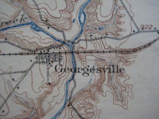 1925 Electric Railroad Map COLUMBUS Grove City Ohio OSU