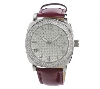 Joan Rivers Time to Shine Leather Strap Watch —
