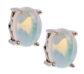 25 ct tw Ethiopian Opal Sterling Oval Stud Earrings —
