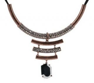 Wildlife by Heidi Klum Pave Bar Necklace with Removable Drop