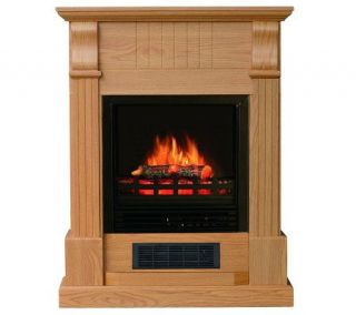 Riverstone Electric Fireplace with Mantel   Golden Oak —