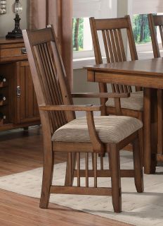 Burton Country Casual Dining Arm Chairs Oak Coaster 101