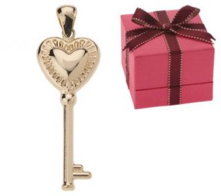 Heart Key Pendant with Gift Box 14K Gold —
